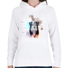 PRINTFASHION Ausztrál juhászkutya splash - Női kapucnis pulóver - Fehér női pulóver, kardigán