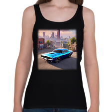 PRINTFASHION autó 3 - Női atléta - Fekete női trikó