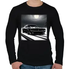 PRINTFASHION autó - Férfi hosszú ujjú póló - Fekete férfi póló