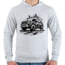 PRINTFASHION Autó - Férfi kapucnis pulóver - Sport szürke férfi pulóver, kardigán