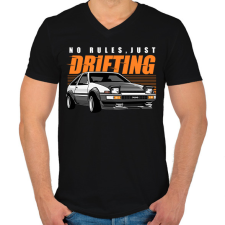 PRINTFASHION Autó  - Férfi V-nyakú póló - Fekete férfi póló
