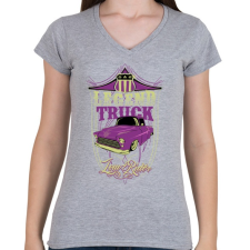 PRINTFASHION Autó legendák - Női V-nyakú póló - Sport szürke női póló