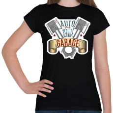 PRINTFASHION Auto Service - Női póló - Fekete