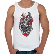 PRINTFASHION Autó szív - Férfi atléta - Fehér atléta, trikó