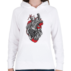 PRINTFASHION Autó szív - Női kapucnis pulóver - Fehér