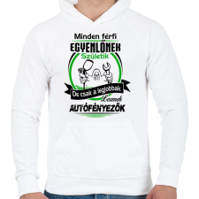 PRINTFASHION Autófényezők születésnapja - Férfi kapucnis pulóver - Fehér férfi pulóver, kardigán