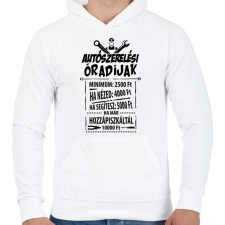 PRINTFASHION Autószerelés óradíjak - Férfi kapucnis pulóver - Fehér férfi pulóver, kardigán