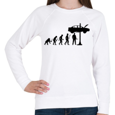 PRINTFASHION Autószerelő evolúció - Női pulóver - Fehér
