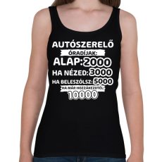 PRINTFASHION Autószerelő óradíjak - Női atléta - Fekete