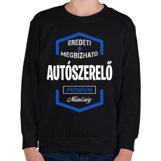 PRINTFASHION Autószerelő prémium minőség - Gyerek pulóver - Fekete