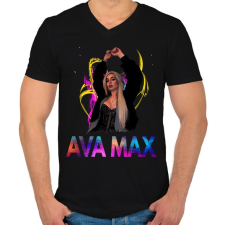 PRINTFASHION AVA MAX 4 - Férfi V-nyakú póló - Fekete férfi póló