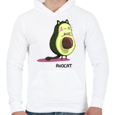 PRINTFASHION AvoCat - Férfi kapucnis pulóver - Fehér