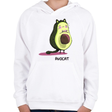 PRINTFASHION AvoCat - Gyerek kapucnis pulóver - Fehér gyerek pulóver, kardigán