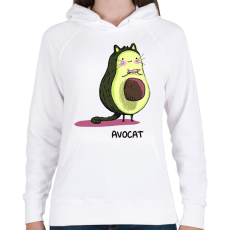 PRINTFASHION AvoCat - Női kapucnis pulóver - Fehér