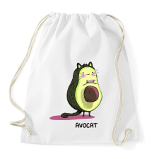 PRINTFASHION AvoCat - Sportzsák, Tornazsák - Fehér tornazsák