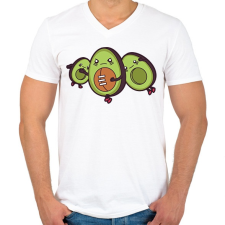 PRINTFASHION Avokádó amerikai foci - Férfi V-nyakú póló - Fehér férfi póló