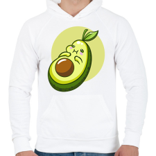 PRINTFASHION Avokádó - Férfi kapucnis pulóver - Fehér férfi pulóver, kardigán