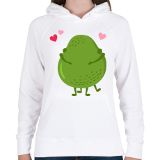 PRINTFASHION Avokádó love - Női kapucnis pulóver - Fehér