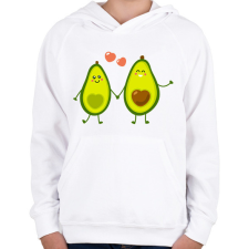 PRINTFASHION Avokádó pár - Gyerek kapucnis pulóver - Fehér gyerek pulóver, kardigán