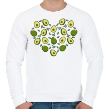 PRINTFASHION Avokádó szív - Férfi pulóver - Fehér férfi pulóver, kardigán
