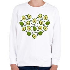 PRINTFASHION Avokádó szív - Gyerek pulóver - Fehér gyerek pulóver, kardigán