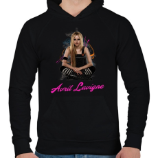 PRINTFASHION avril lavigne 2 - Férfi kapucnis pulóver - Fekete