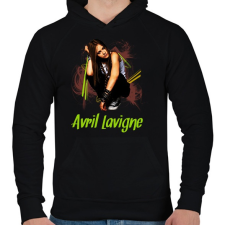 PRINTFASHION avril lavigne - Férfi kapucnis pulóver - Fekete férfi pulóver, kardigán