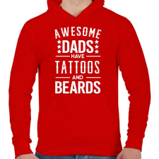 PRINTFASHION Awesome dads - Férfi kapucnis pulóver - Piros férfi pulóver, kardigán