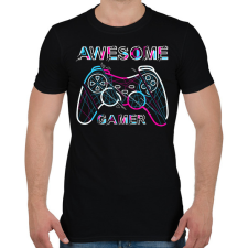 PRINTFASHION awesome  gamer - Férfi póló - Fekete férfi póló
