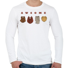 PRINTFASHION Awsome - Szakáll - Férfi hosszú ujjú póló - Fehér férfi póló