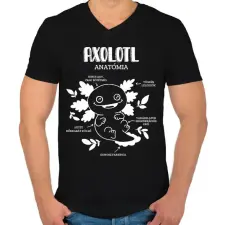 PRINTFASHION Axolotl anatómia - Férfi V-nyakú póló - Fekete férfi póló