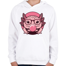 PRINTFASHION Axolotl - Gyerek kapucnis pulóver - Fehér