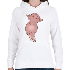 PRINTFASHION Axolotl - Női kapucnis pulóver - Fehér női pulóver, kardigán
