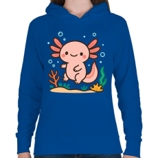 PRINTFASHION Axolotl - Női kapucnis pulóver - Királykék
