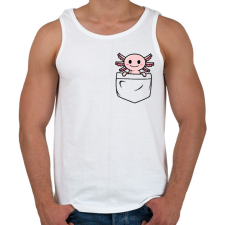 PRINTFASHION Axolotl zsebben - Férfi atléta - Fehér atléta, trikó