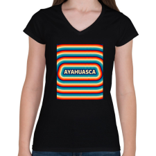 PRINTFASHION AYAHUASCA - Női V-nyakú póló - Fekete női póló