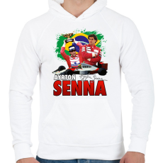 PRINTFASHION Ayrton Senna - Férfi kapucnis pulóver - Fehér