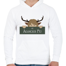 PRINTFASHION Az agancsos fiú - Férfi kapucnis pulóver - Fehér női pulóver, kardigán