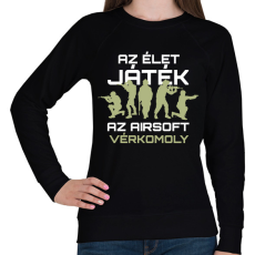 PRINTFASHION Az airsoft vérkomoly - Női pulóver - Fekete