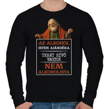 PRINTFASHION Az alkohol Isten ajándéka - fehér - Férfi pulóver - Fekete férfi pulóver, kardigán