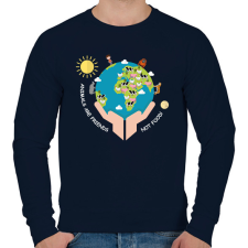 PRINTFASHION Az állatok a barátaink - Férfi pulóver - Sötétkék férfi pulóver, kardigán