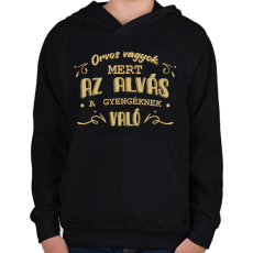 PRINTFASHION Az alvás a gyengéknek való - Orvos - Gyerek kapucnis pulóver - Fekete