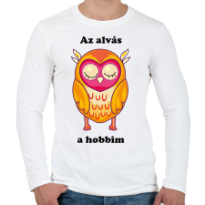 PRINTFASHION Az alvás a hobbim - Férfi hosszú ujjú póló - Fehér férfi póló
