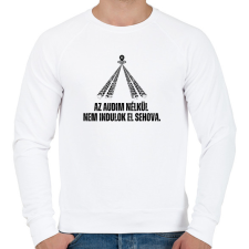 PRINTFASHION Az Audim nélkül nem indulok el sehova - Férfi pulóver - Fehér férfi pulóver, kardigán