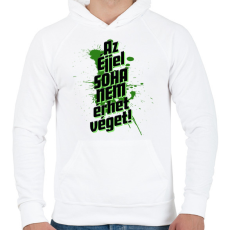 PRINTFASHION Az éjjel soha nem érhet véget! - Férfi kapucnis pulóver - Fehér