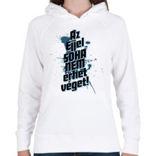 PRINTFASHION Az éjjel soha nem érhet véget! - Női kapucnis pulóver - Fehér női pulóver, kardigán