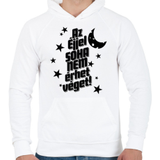 PRINTFASHION Az éjjel soha nem érthet vége! - Férfi kapucnis pulóver - Fehér