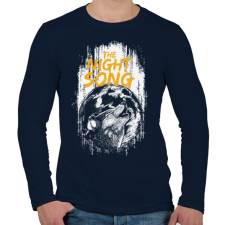 PRINTFASHION Az éjszaka hangja - Férfi hosszú ujjú póló - Sötétkék férfi póló