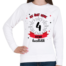 PRINTFASHION Az élet csak ezután kezdődik - Számmal - Női pulóver - Fehér