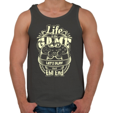 PRINTFASHION Az élet egy játék - Férfi atléta - Sötétszürke atléta, trikó